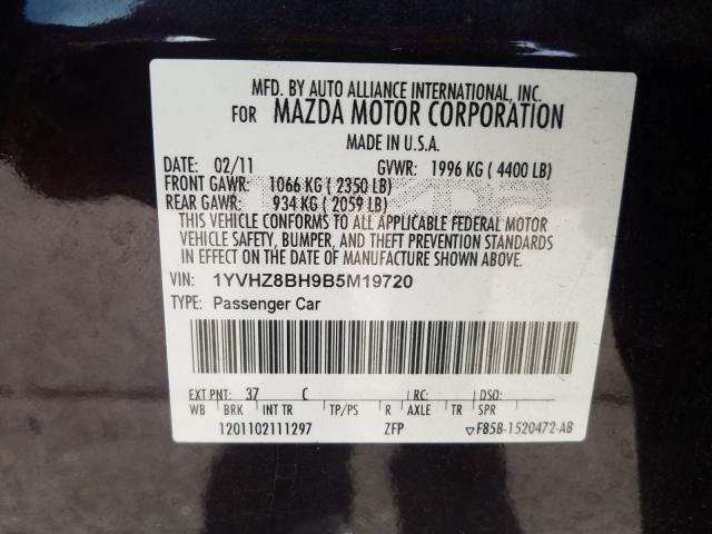 Photo 9 VIN: 1YVHZ8BH9B5M19720 - MAZDA 6 I 