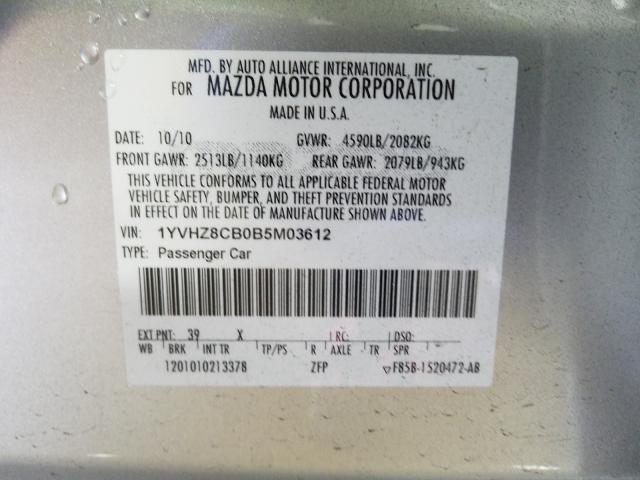 Photo 9 VIN: 1YVHZ8CB0B5M03612 - MAZDA 6 S 