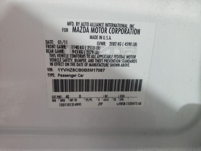 Photo 9 VIN: 1YVHZ8CB0B5M17087 - MAZDA 6 S 