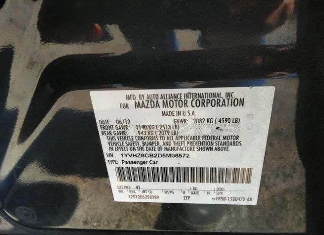 Photo 8 VIN: 1YVHZ8CB2D5M08572 - MAZDA MAZDA6 