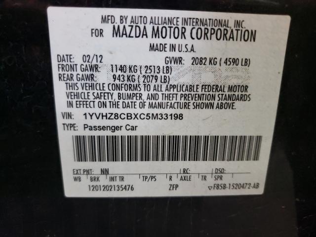 Photo 9 VIN: 1YVHZ8CBXC5M33198 - MAZDA 6 S 