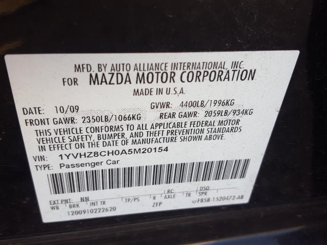 Photo 9 VIN: 1YVHZ8CH0A5M20154 - MAZDA 6 I 