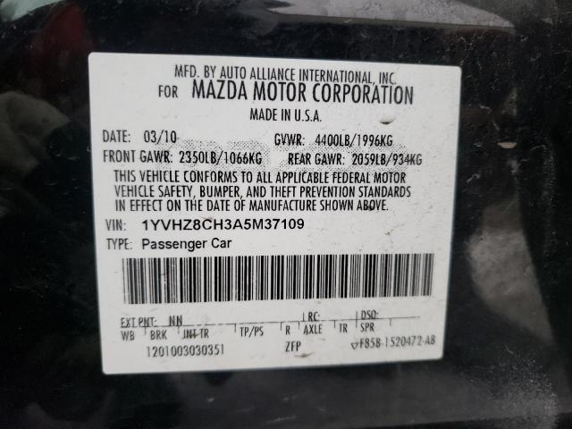 Photo 9 VIN: 1YVHZ8CH3A5M37109 - MAZDA 6 