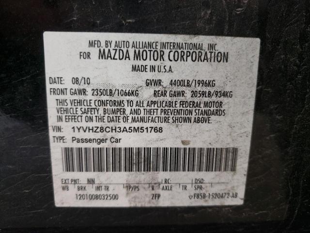 Photo 9 VIN: 1YVHZ8CH3A5M51768 - MAZDA 6 I 