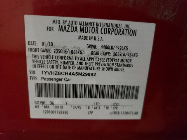 Photo 9 VIN: 1YVHZ8CH4A5M29892 - MAZDA MAZDA6 