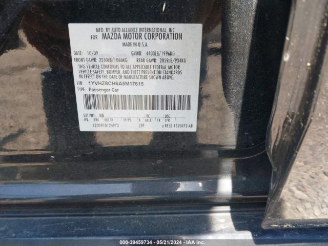 Photo 8 VIN: 1YVHZ8CH6A5M17615 - MAZDA MAZDA6 