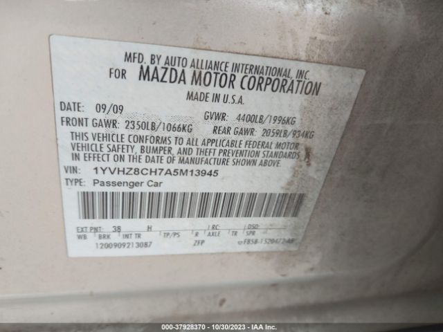 Photo 8 VIN: 1YVHZ8CH7A5M13945 - MAZDA MAZDA6 