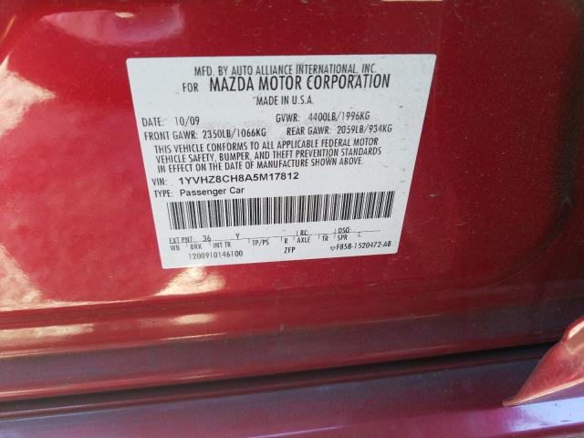 Photo 9 VIN: 1YVHZ8CH8A5M17812 - MAZDA 6 I 