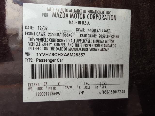 Photo 9 VIN: 1YVHZ8CHXA5M28357 - MAZDA 6 I 