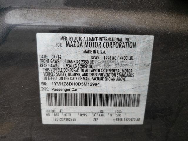 Photo 9 VIN: 1YVHZ8DH0D5M12994 - MAZDA 6 