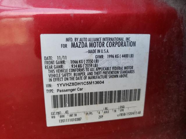 Photo 11 VIN: 1YVHZ8DH1C5M13604 - MAZDA 6 