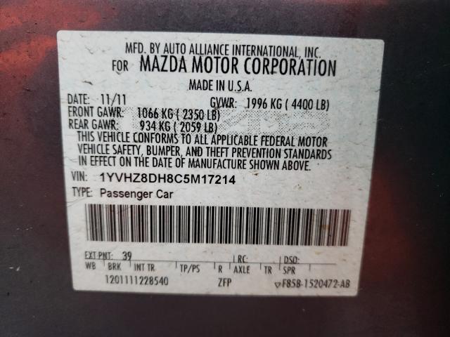 Photo 9 VIN: 1YVHZ8DH8C5M17214 - MAZDA 6 I 