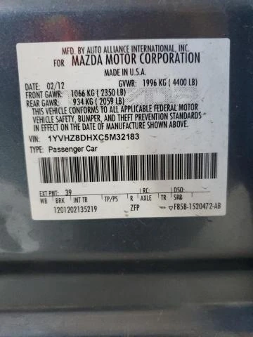 Photo 11 VIN: 1YVHZ8DHXC5M32183 - MAZDA 6 I 