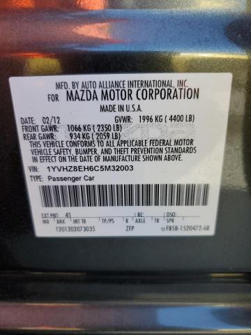 Photo 11 VIN: 1YVHZ8EH6C5M32003 - MAZDA 6 I 