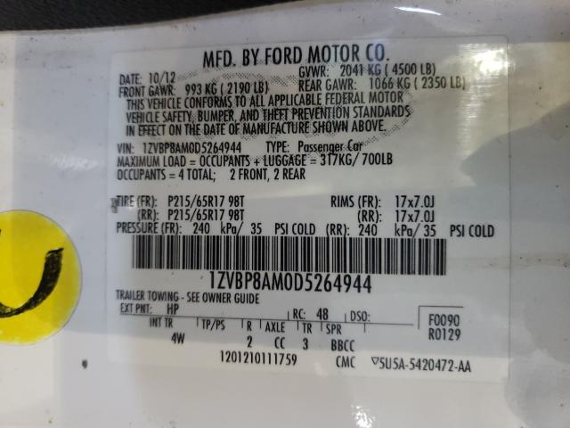 Photo 9 VIN: 1ZVBP8AM0D5264944 - FORD MUSTANG 