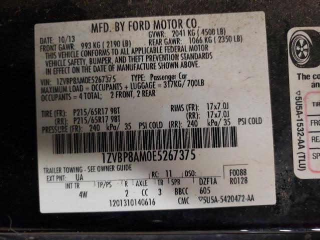 Photo 12 VIN: 1ZVBP8AM0E5267375 - FORD MUSTANG 