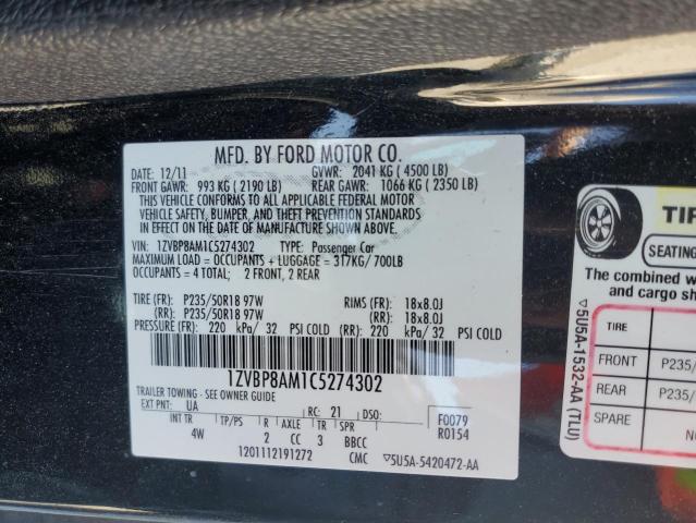 Photo 11 VIN: 1ZVBP8AM1C5274302 - FORD MUSTANG 