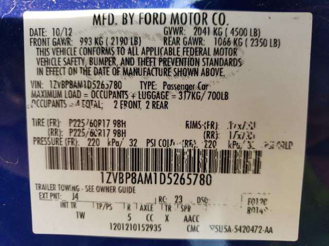 Photo 9 VIN: 1ZVBP8AM1D5265780 - FORD MUSTANG 