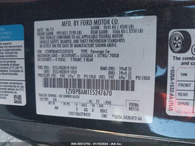 Photo 8 VIN: 1ZVBP8AM1E5247670 - FORD MUSTANG 