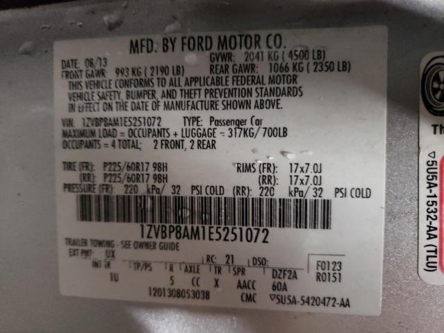 Photo 11 VIN: 1ZVBP8AM1E5251072 - FORD MUSTANG 