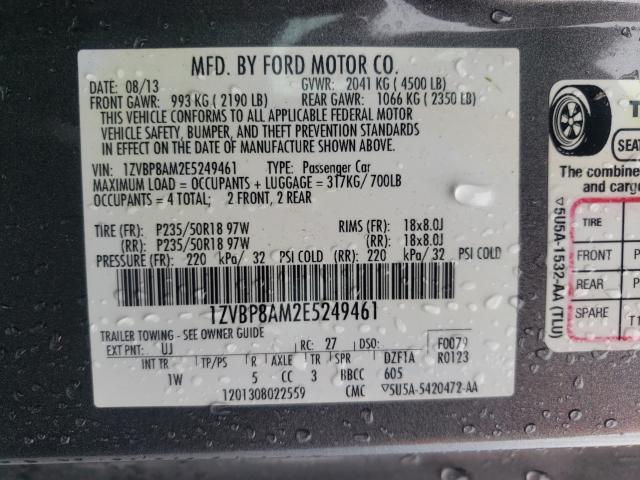 Photo 9 VIN: 1ZVBP8AM2E5249461 - FORD MUSTANG 