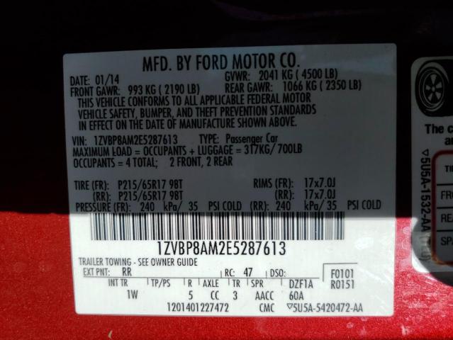 Photo 11 VIN: 1ZVBP8AM2E5287613 - FORD MUSTANG 