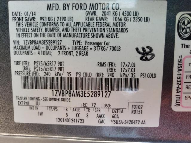 Photo 12 VIN: 1ZVBP8AM3E5289127 - FORD MUSTANG 