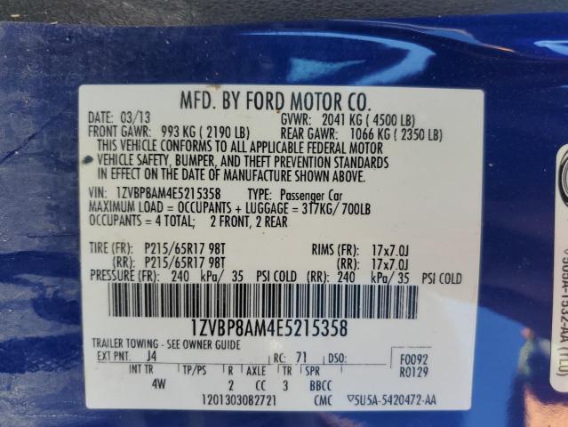 Photo 11 VIN: 1ZVBP8AM4E5215358 - FORD ALL MODELS 