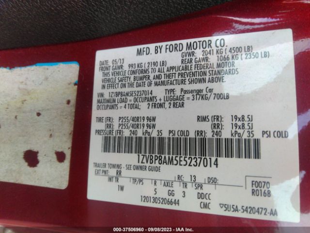 Photo 8 VIN: 1ZVBP8AM5E5237014 - FORD MUSTANG 