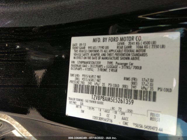 Photo 8 VIN: 1ZVBP8AM5E5261359 - FORD MUSTANG 