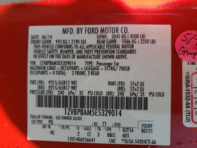 Photo 9 VIN: 1ZVBP8AM5E5329014 - FORD MUSTANG 