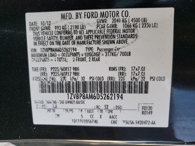 Photo 9 VIN: 1ZVBP8AM6D5262194 - FORD MUSTANG 