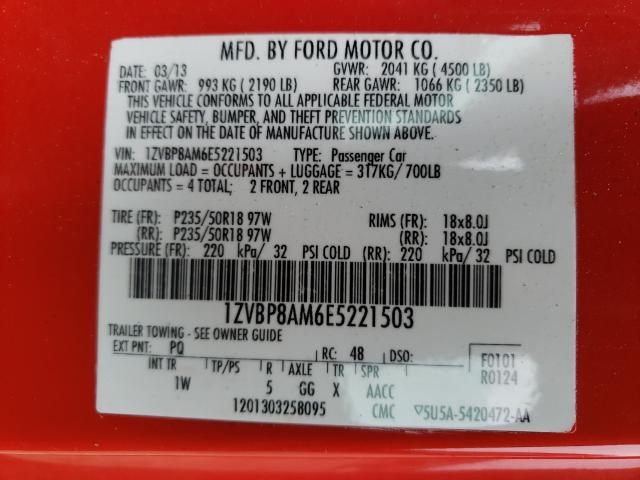 Photo 9 VIN: 1ZVBP8AM6E5221503 - FORD MUSTANG 