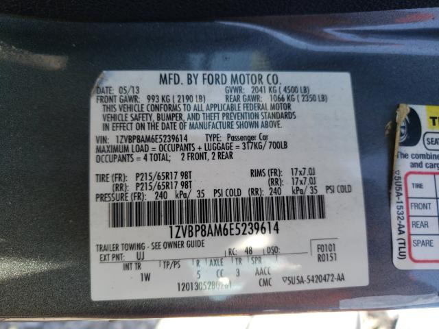 Photo 9 VIN: 1ZVBP8AM6E5239614 - FORD MUSTANG 