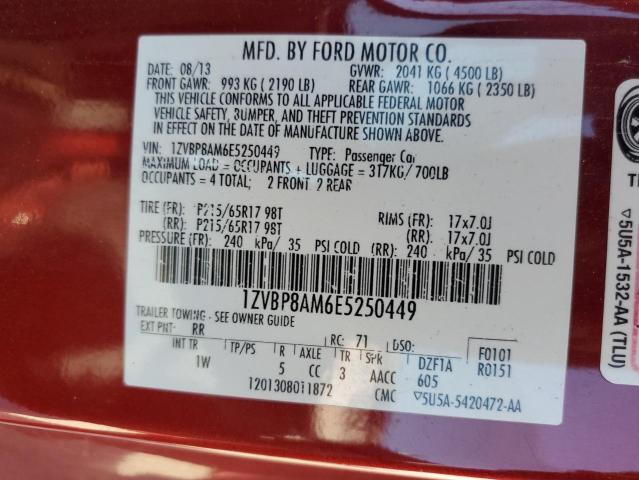 Photo 12 VIN: 1ZVBP8AM6E5250449 - FORD MUSTANG 