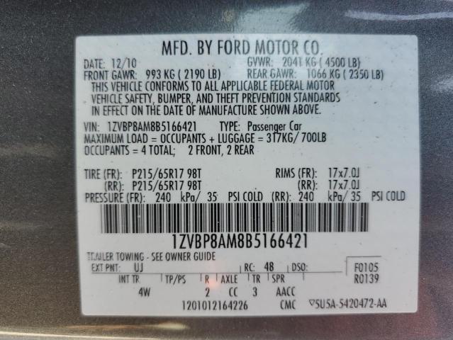 Photo 11 VIN: 1ZVBP8AM8B5166421 - FORD ALL MODELS 