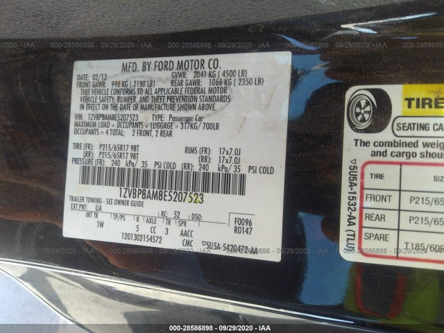 Photo 8 VIN: 1ZVBP8AM8E5207523 - FORD MUSTANG 