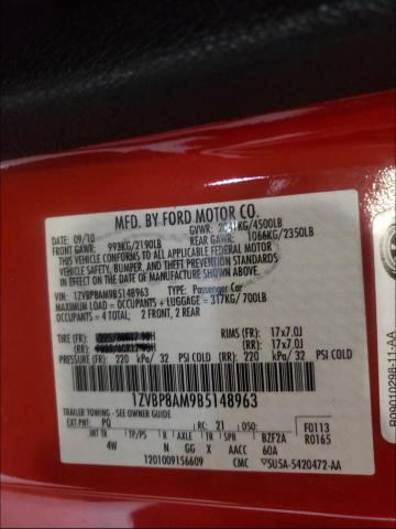 Photo 9 VIN: 1ZVBP8AM9B5148963 - FORD MUSTANG 