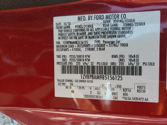 Photo 11 VIN: 1ZVBP8AM9B5156125 - FORD MUSTANG 