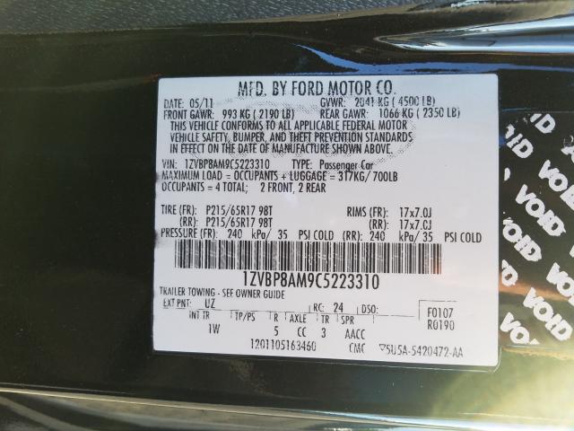 Photo 9 VIN: 1ZVBP8AM9C5223310 - FORD MUSTANG 