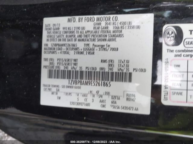 Photo 8 VIN: 1ZVBP8AM9E5261865 - FORD MUSTANG 