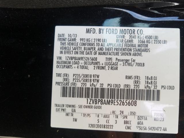 Photo 9 VIN: 1ZVBP8AM9E5265608 - FORD MUSTANG 