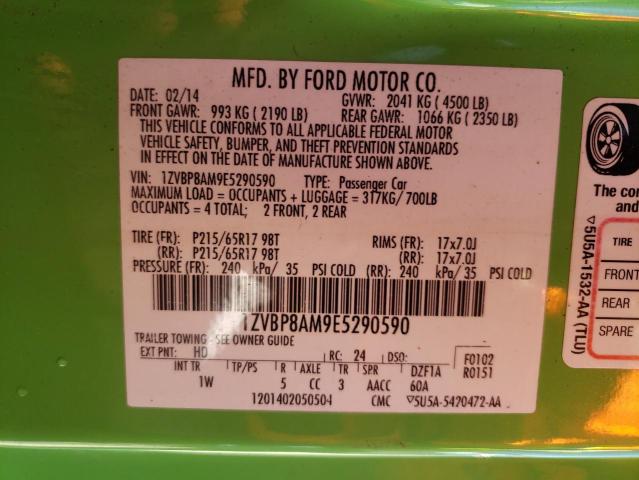 Photo 9 VIN: 1ZVBP8AM9E5290590 - FORD MUSTANG 