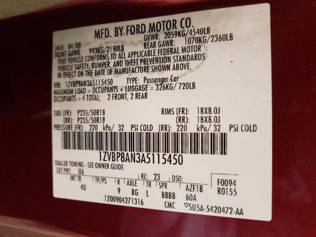 Photo 9 VIN: 1ZVBP8AN3A5115450 - FORD MUSTANG 