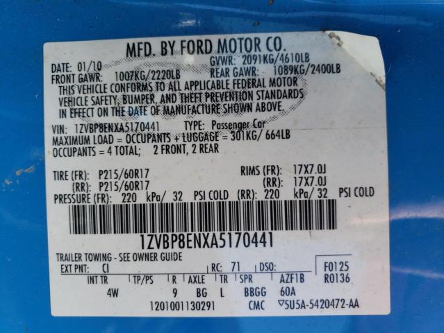 Photo 11 VIN: 1ZVBP8ENXA5170441 - FORD ALL MODELS 