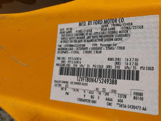 Photo 12 VIN: 1ZVFT80N475249388 - FORD MUSTANG 