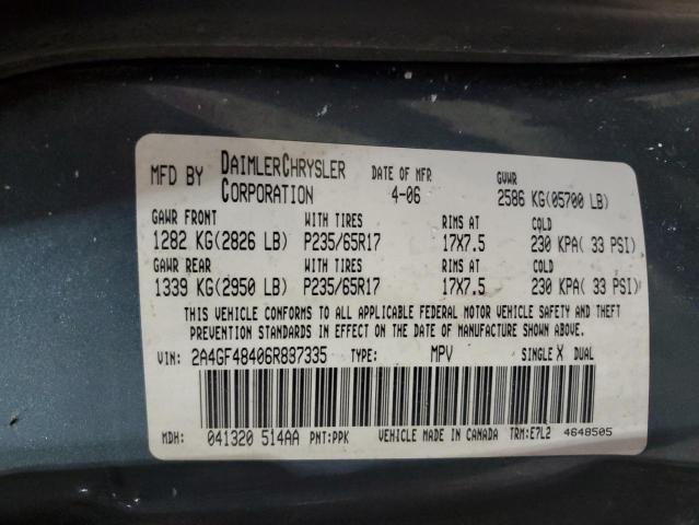 Photo 12 VIN: 2A4GF48406R837335 - CHRYSLER PACIFICA 