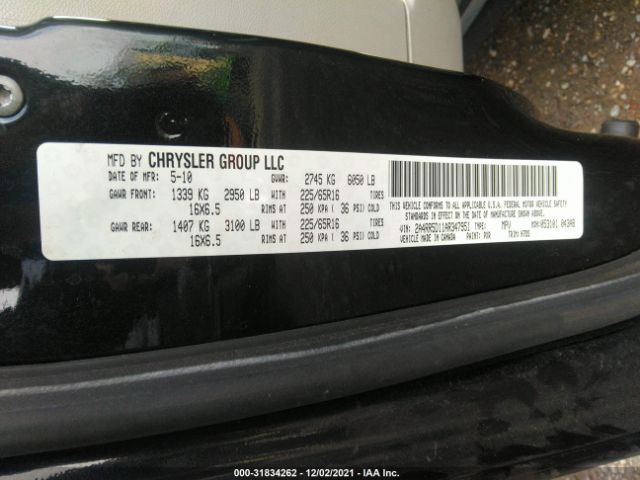 Photo 8 VIN: 2A4RR5D11AR347951 - CHRYSLER TOWN & COUNTRY 