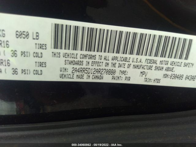 Photo 8 VIN: 2A4RR5D12AR270880 - CHRYSLER TOWN & COUNTRY 