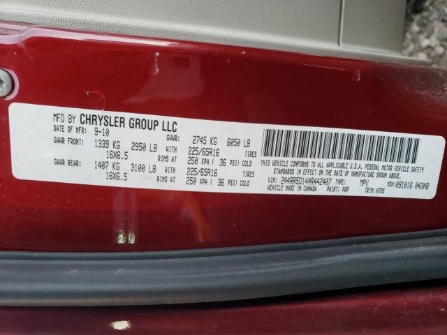 Photo 9 VIN: 2A4RR5D14AR442407 - CHRYSLER TOWN & COU 